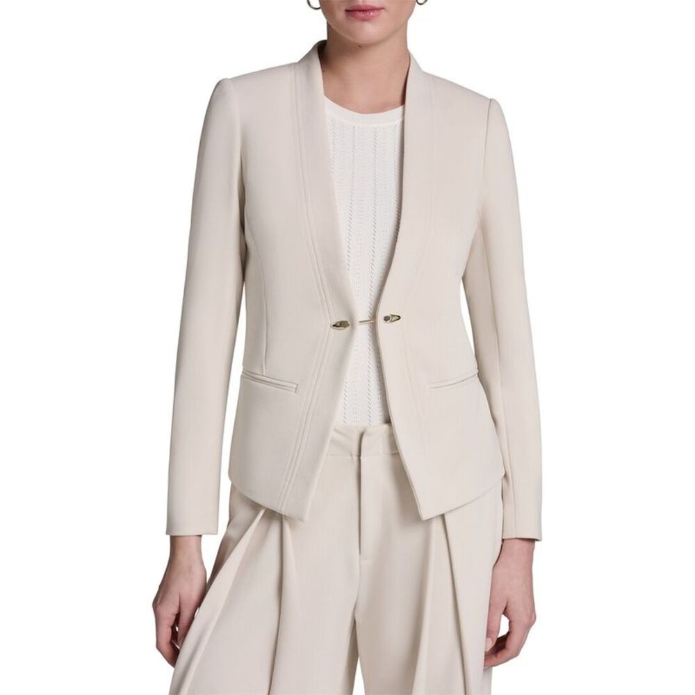 Halston Womens  Collarless Blazer